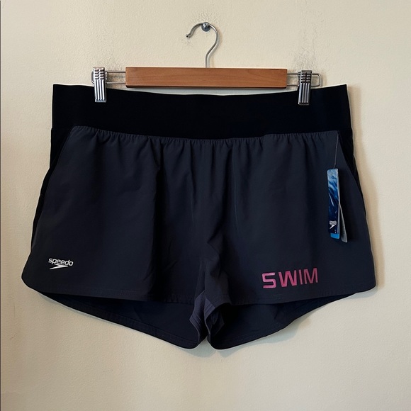 Speedo Pants - Speedo Women's Black Athletic Swim Shorts Size L